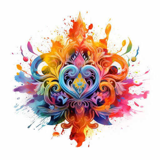 Trombone clipart in the style of Oil painting, on a white background