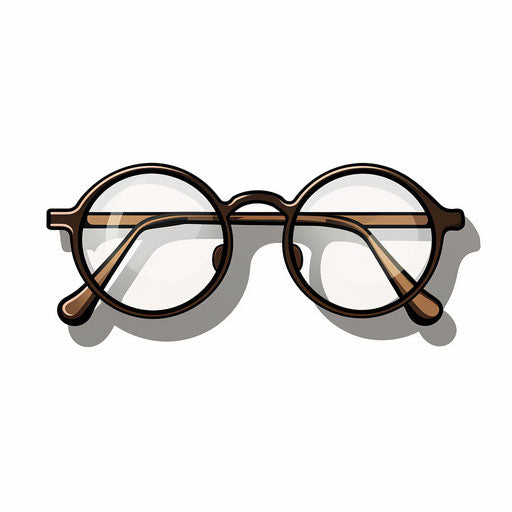 Minimalist style glasses clipart, on white background