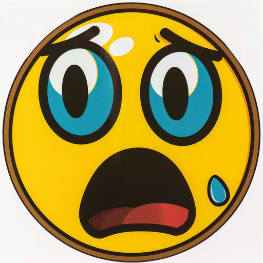 Sad face on minimalist background