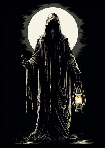 The grim reaper with a lantern