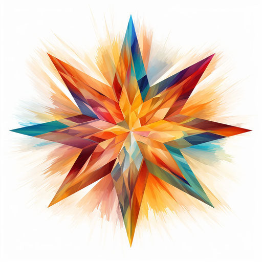 Star clipart in Impressionistic Art style, white backdrop