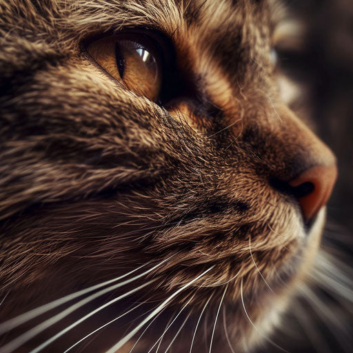 Brown cat closeup of the face