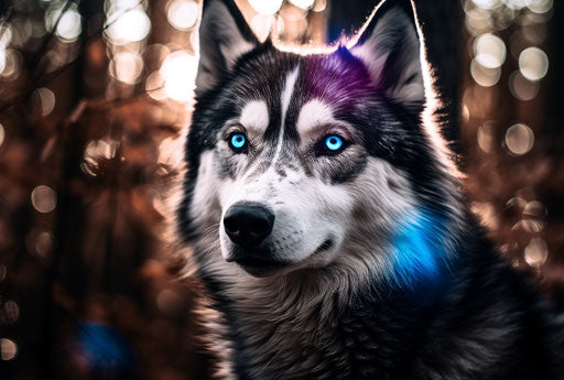 Siberian husky in the woods