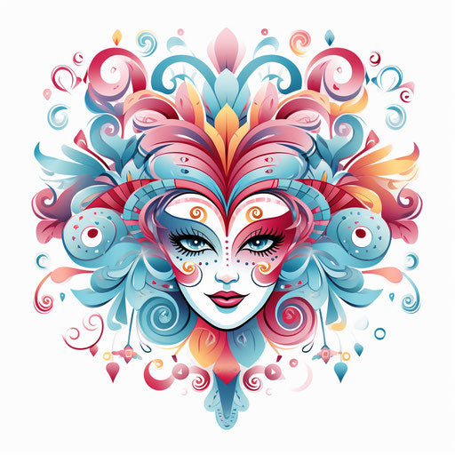 Carnival clipart in the style of Pastel Colors Art, on a white background