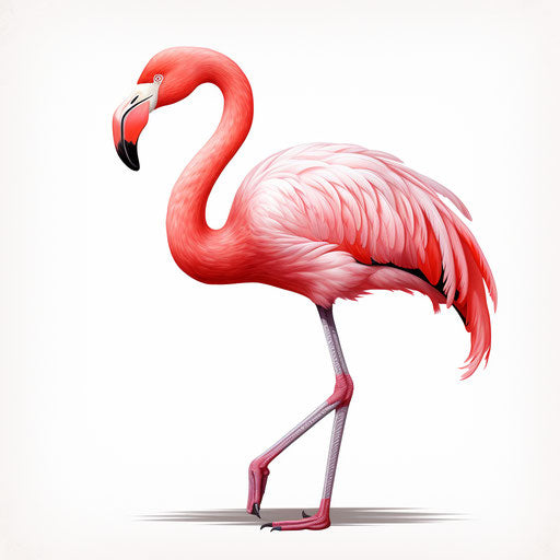 Chiaroscuro Art flamingo clipart on white background