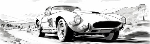 Car coloring page, cobra style, magali villeneuve, josef kote