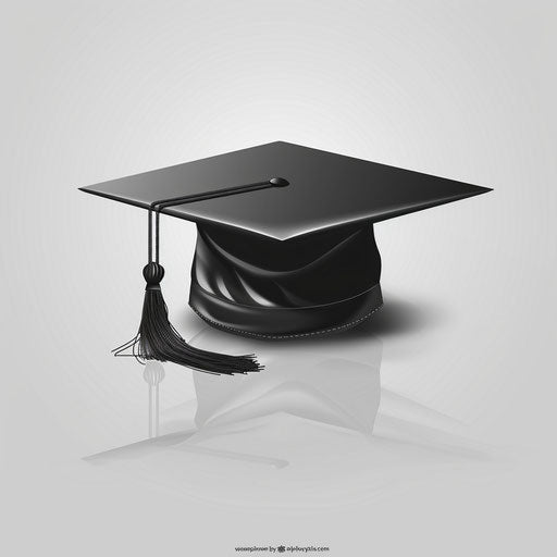 Realistic graduation clipart with flat white background