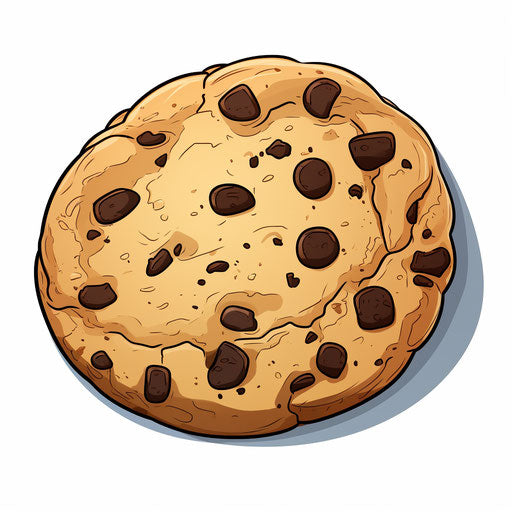 Chocolate Chip Cookie Minimalist Style on White Background