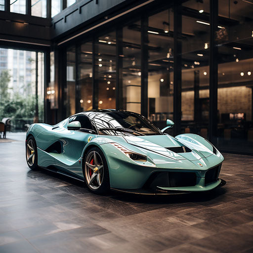 The classic Ferrari in Seafoam blue