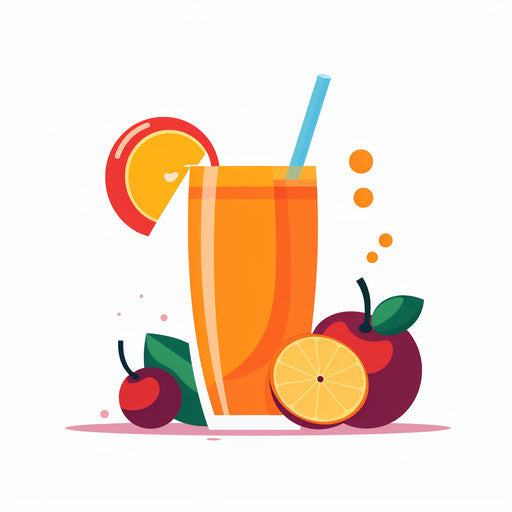 Minimalist-style fruit juice clipart