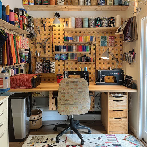 Crafting area in a home office