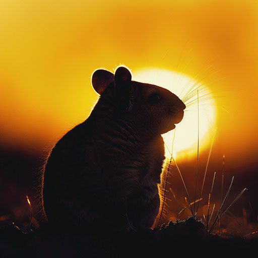 Chinchilla in golden sunset