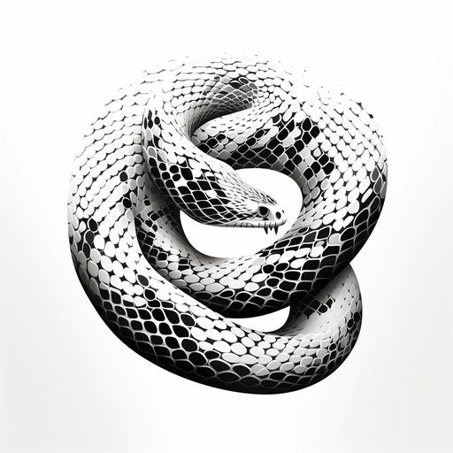 Black and white snake vector illustration