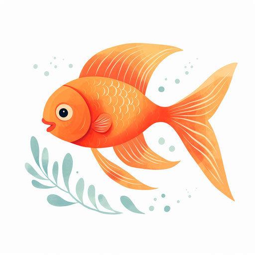 Fish clipart in the minimalist style, on a white background