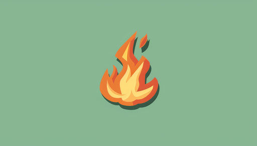 Fire icon on green background