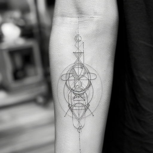 Contemporary tattoo sketch of a David symbol with a minimalist aesthetic and bold outlines