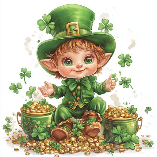 St. Patrick's Day, cute baby Irish leprechauns