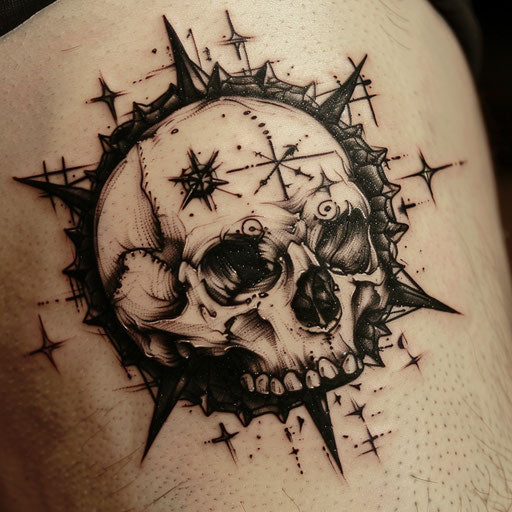 Badass Skull Tattoo Vector Art