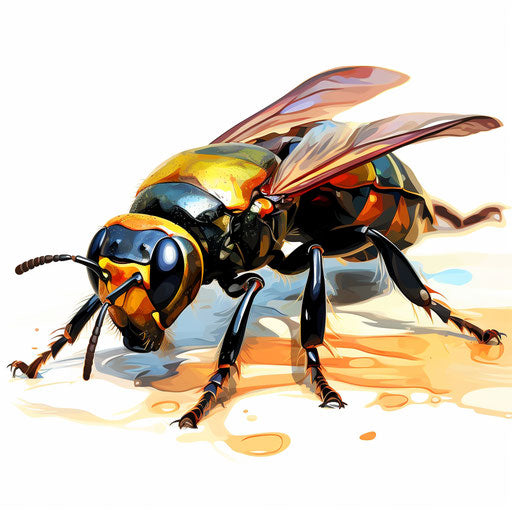 Insect clipart in the style of Oil painting, on a white background