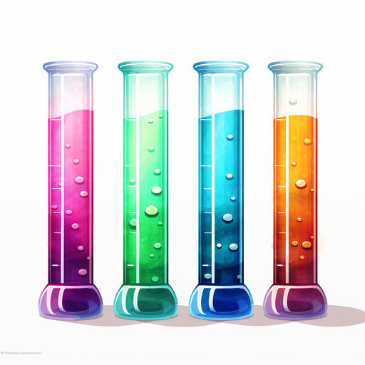 Test tube illustration in the style of Chiaroscuro Art on white background