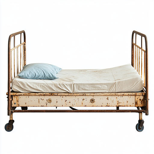 Realistic Hospital Bed clipart, high-resolution, isolated