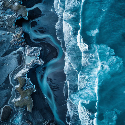 Diamond Beach, Iceland: ice formations and turquoise waters