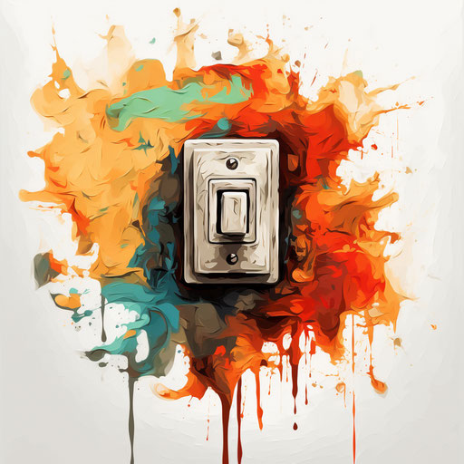 Switch clipart in the style of Oil painting, on a white background