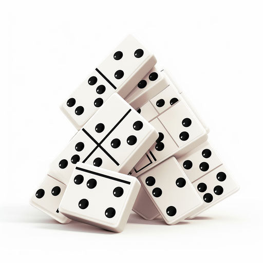 Domino clipart in minimalist style, on a white background
