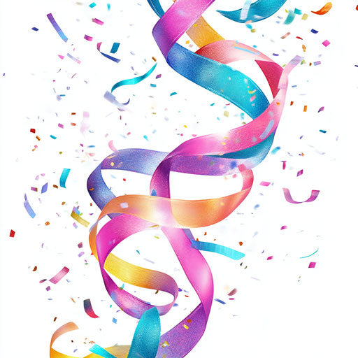 Realistic clipart of Streamers, high resolution, no background, isolated