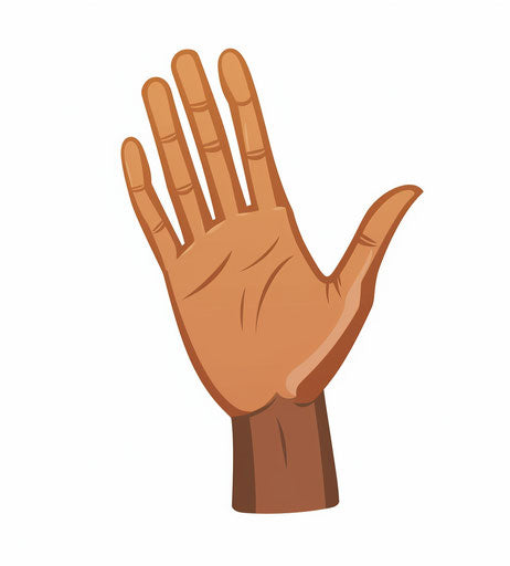 Minimalistic open hand on white background