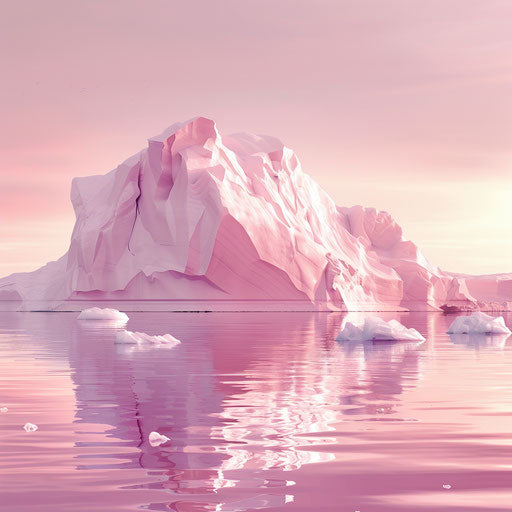 Realistic ice clipart on dusky rose background