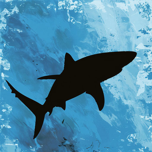 Shark swimming in the deep blue sea