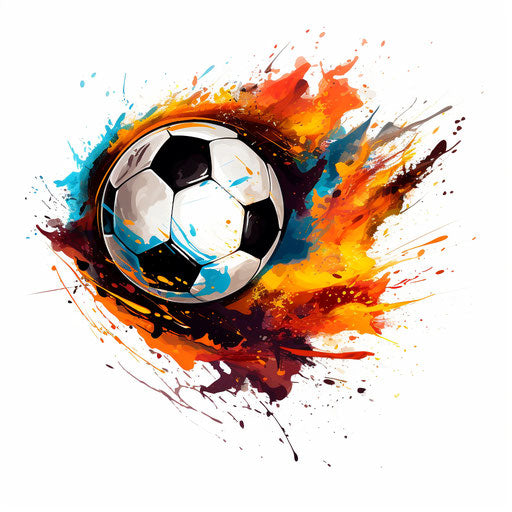 Soccer ball clipart in the style of Chiaroscuro Art, on a white background