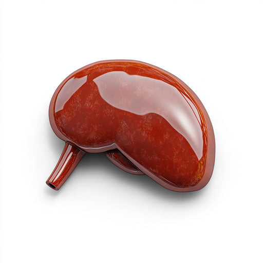 3D liver on white background with realistic style, isolated clipart