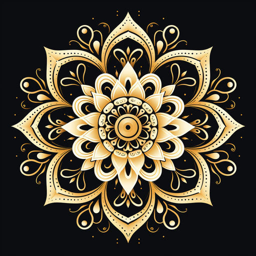 Mandala in minimalist black and white style