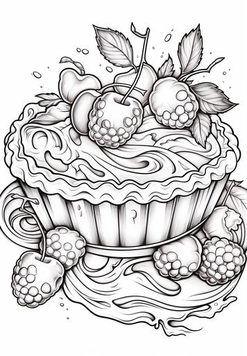 Printable cute slice of pie coloring page