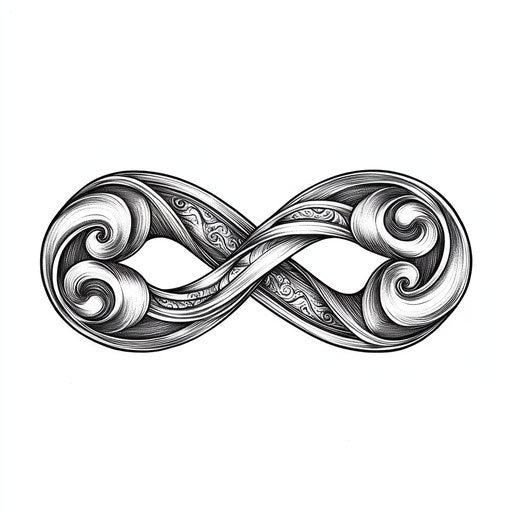 Tattoo sketch bracelet with infinity loop motif in beautiful clipart style on white background