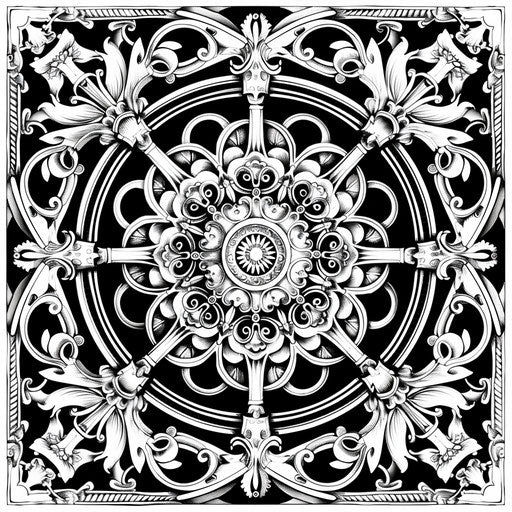 Bold black and white biblical patterns