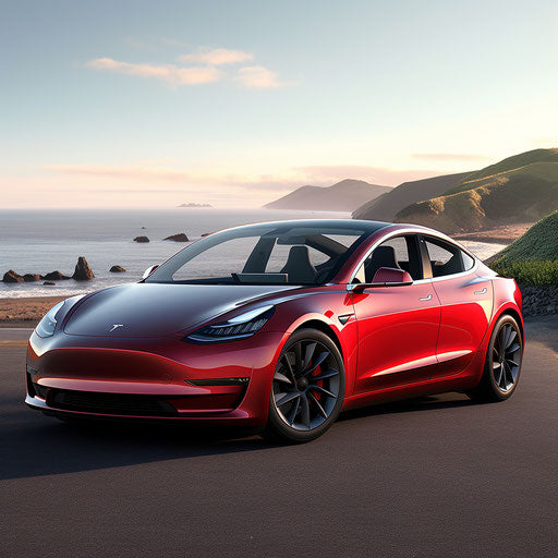 Tesla Model 3 convertible with the top down