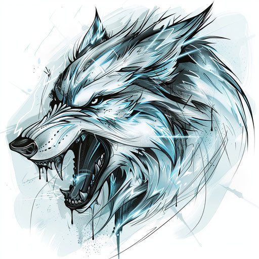 Bold tattoo sketch of a venomous wolf