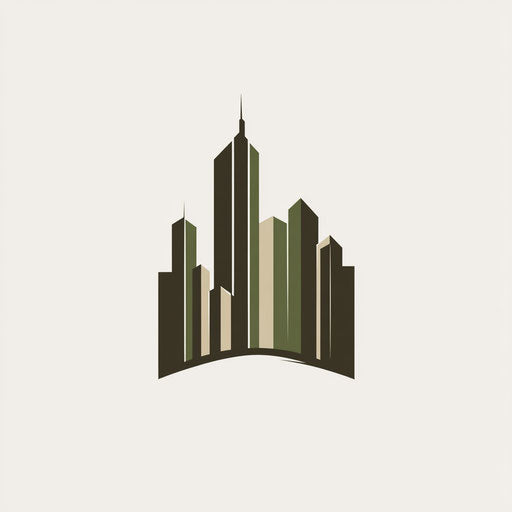 Inspiring construction company logo with abstract city skyline