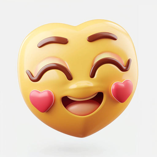 Cute face with hearts on eyes - Em visionary style