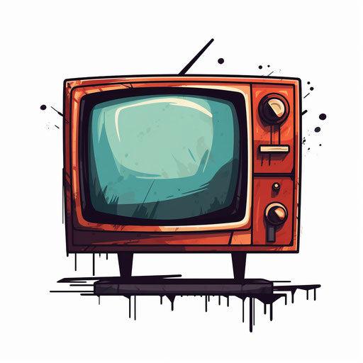 Television clipart in the style of Chiaroscuro Art