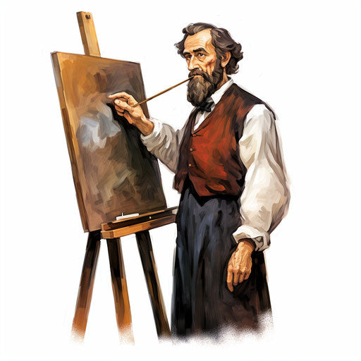Cartoon teacher in Oil painting style