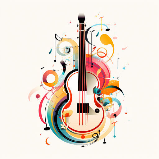 Minimalist music clipart on white background