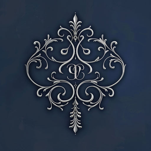 Logo design with monogram and delicate filigree