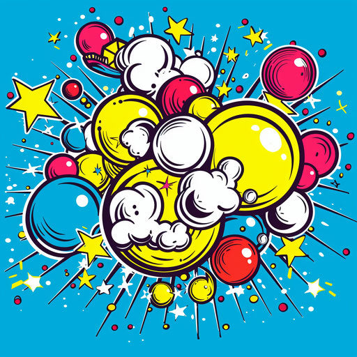 Bright pop art comic book bubbles tattoo sketch