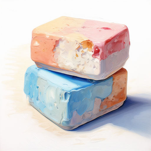 Eraser clipart in the style of oil painting on white background