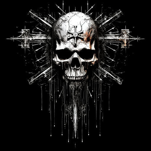 Death head with a broken cross