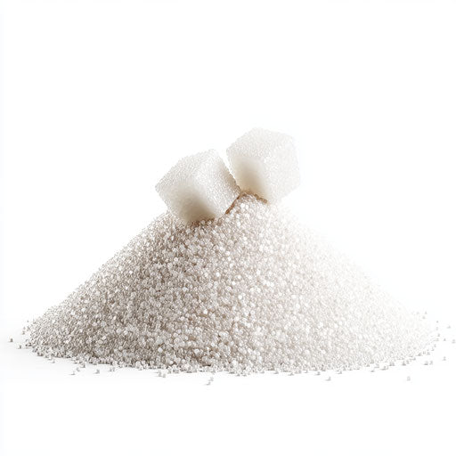 3D Sugar in Photo Realistic Style on White Background, Isolated Clipart